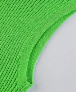 Own Saviour Neon Ribbed Knit Mini Dress