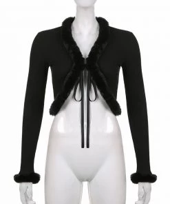 Own Saviour New In Black Faux Fur Cardi