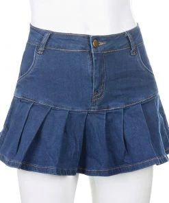 Own Saviour New In Denim Ruffle Mini Skirt