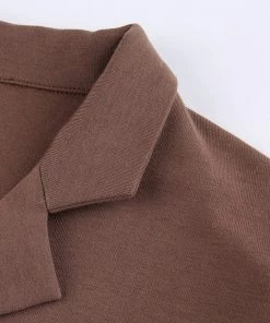 Own Saviour Tees + Tops Brown Crop Shirt