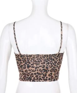 Own Saviour Tees + Tops Leopard Bow Cami Crop
