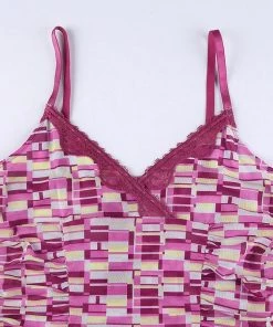 Own Saviour Purple Grid Cami Crop New In