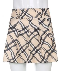 Own Saviour Skirts Plaid Wave Pleat Skirt