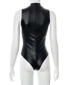 Own Saviour Rope Tie Faux Leather Bodysuit New In