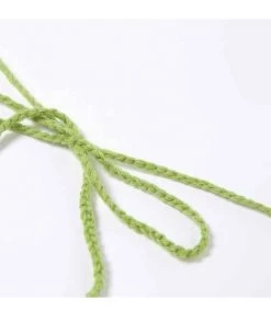 Own Saviour Green Heart Crochet Halter Crop Tees + Tops