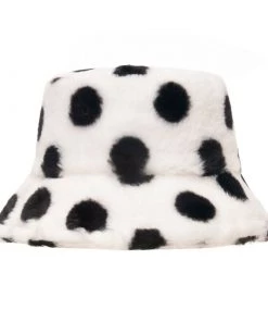 Own Saviour Accessories Polka Faux Fur Bucket Hat