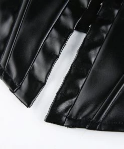 Own Saviour Faux Leather Corset Cami Tees + Tops