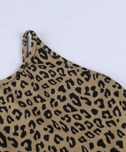 Own Saviour Tees + Tops Backless Leopard Tank Crop