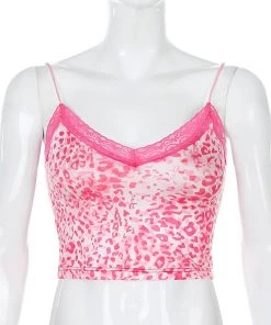 Own Saviour Colour Leopard Frill Cami Crop