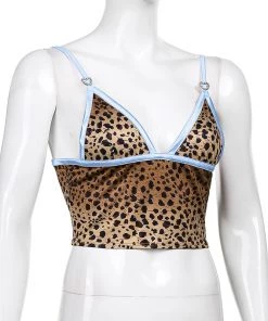 Own Saviour Tees + Tops Leopard Heart Rhinestone Crop