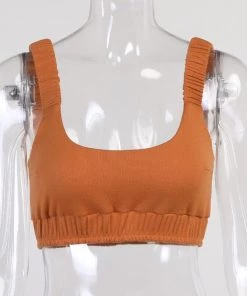 Own Saviour Tees + Tops Ruched Strap Vest Crop