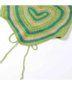 Own Saviour Tees + Tops Red Heart Crochet Halter Crop