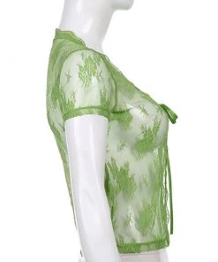 Own Saviour Tees + Tops Lace Mesh Crop