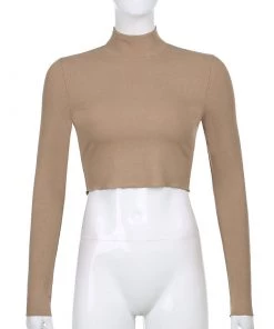 Own Saviour Turtleneck Crop Top Tees + Tops