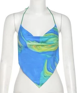 Own Saviour Blue Marble Swirl Point Crop New In