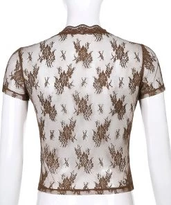 Own Saviour Tees + Tops Lace Mesh Crop