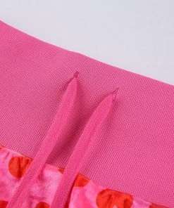 Own Saviour Pink Heart Velvet Mini Skirt