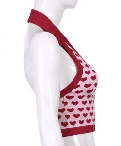 Own Saviour Red Heart Halter Top