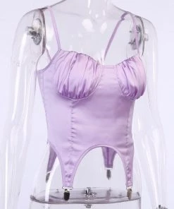 Own Saviour Purple Suspender Top Tees + Tops