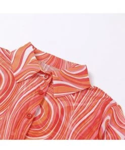 Own Saviour Orange Swirl Mesh Shirt New In
