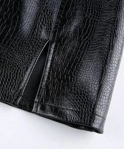 Own Saviour Faux Leather Croc Skirt