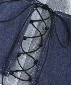 Own Saviour Tees + Tops Denim Patchwork Bustier Crop