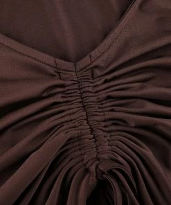 Own Saviour Brown Ruched Shirt Crop New In