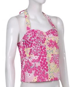Own Saviour Flower Halter Tie Up Top