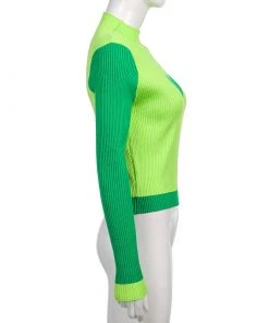 Own Saviour Green Heart Ribbed Sweater