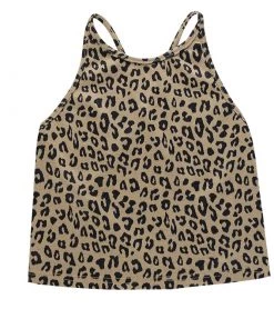 Own Saviour Tees + Tops Backless Leopard Tank Crop