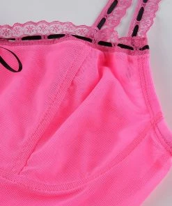 Own Saviour Tees + Tops Neon Pink Ruffle Cami