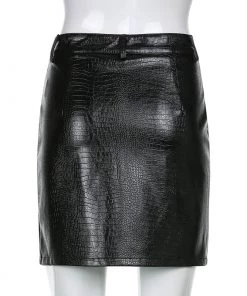 Own Saviour Faux Leather Croc Skirt