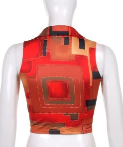 Own Saviour Y2K Orange Ruched Crop