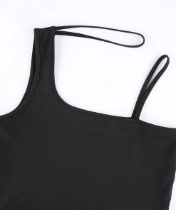 Own Saviour Tees + Tops Choker Shoulder Black Crop