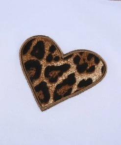 Own Saviour BWN Leopard Heart Raglan Crop Tees + Tops