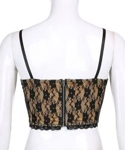 Own Saviour Black Lace Overlay Cami Crop New In
