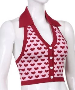 Own Saviour Red Heart Halter Top