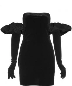 Own Saviour New In Puff Sleeve Gloved Mini Dress