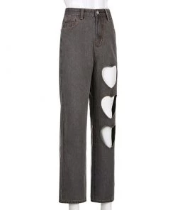 Own Saviour Grey Heart Cut Out Jeans