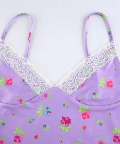 Own Saviour Purple Bloom Cami Crop Tees + Tops