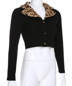 Own Saviour Tees + Tops Leopard Collar Top