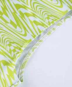 Own Saviour New In Green Swirl Checkerboard Crop