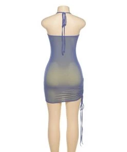 Own Saviour Holo Ruched Halter Dress New In