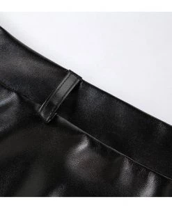 Own Saviour Burgundy/Black Faux Leather Maxi Skirt