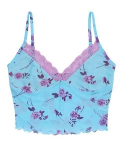 Own Saviour Pink Blue Rose Cami Crop