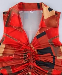 Own Saviour Y2K Orange Ruched Crop