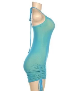 Own Saviour Holo Ruched Halter Dress New In