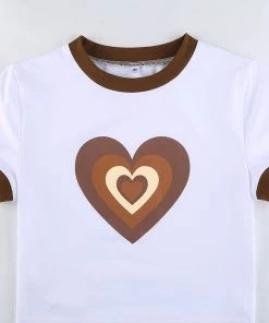 Own Saviour Multi Heart Crop Top Tees + Tops