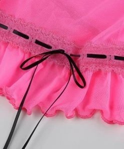 Own Saviour Tees + Tops Neon Pink Ruffle Cami