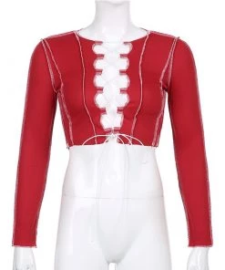 Own Saviour Contrast Tie Up Crop New In